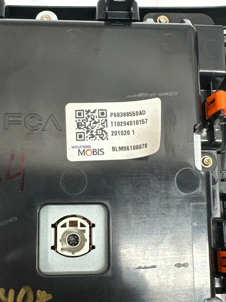 2019 TO 2022 JEEP GRAND CHEROKEE CLIMATE CONTROL HVAC PANEL OEM WK BODY 68388550AB