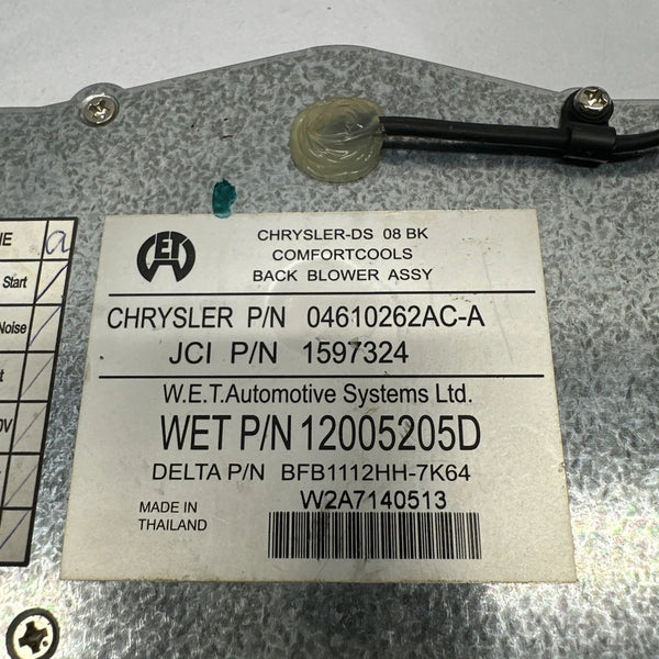 2018 DODGE RAM 1500 PICKUP FRONT SEAT BACK BLOWER MOTOR SEAT ASSY OEM 04610262AC