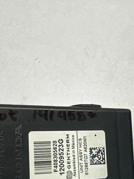 2019 HONDA PILOT HEAT CONTROL FRONT LEFT DRIVER SIDE SEAT ASSY OEM 81289TG7A62