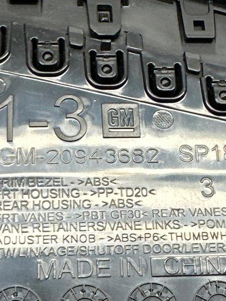 2019 CHEVY SILVERADO 1500 AIR CONDITIONER VENT OUT LEFT SIDE OUTER OEM 20943682