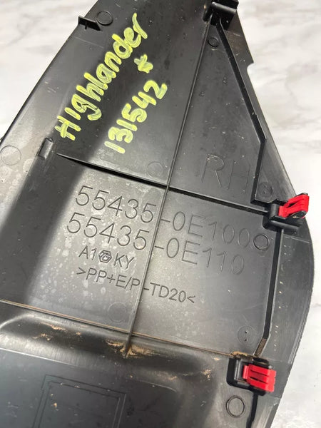 2020 21 22 23 TOYOTA HIGHLANDER TABLERO DE INSTRUMENTOS LADO DERECHO CUBIERTA DE EXTREMO OEM 554350E100