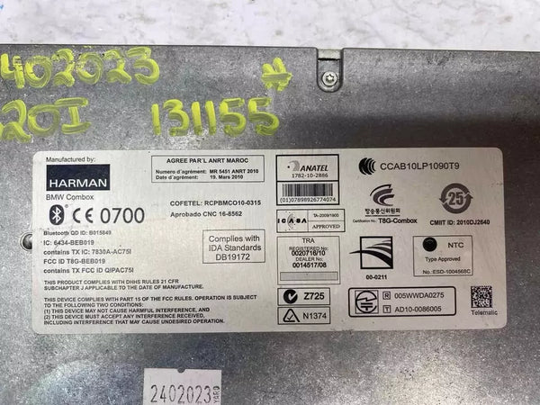 2013 14 15 BMW 320 UNIDAD TELEMÁTICA MÓDULO DE CONTROL DE COMUNICACIÓN TELÉFONO OEM 84109257154
