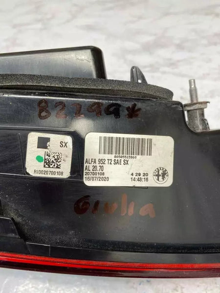 2020  ALFA ROMEO GIULIA TAIL LIGHT TAIL LIGHT INNER LEFT SIDE ASSY OEM 952T2SAE