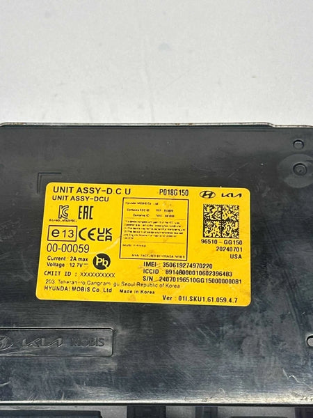 2025 KIA K4 TELEMATICS COMMUNICATION CONTROL MODULE UNIT ASSEMBLY OEM 96510GG150