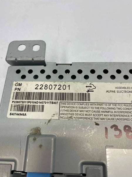 2012 TO 2017 CHEVROLET EQUINOX RADIO AM FM DISPLAY SCREEN LOWER 7.0" LT MODEL 22807201