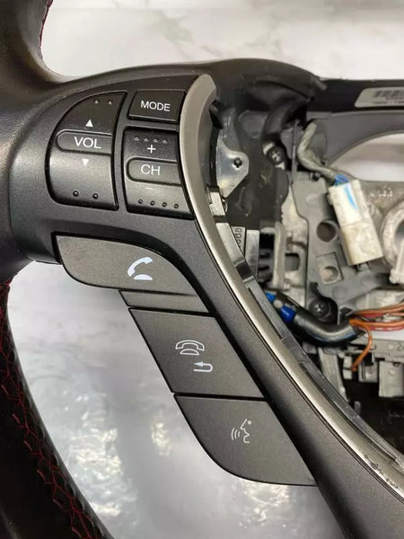 19 20 21 22 VOLANTE ACURA ILX NEGRO CON COSTURAS ROJAS DE CUERO ASPEC OEM 78501TX6A81ZE