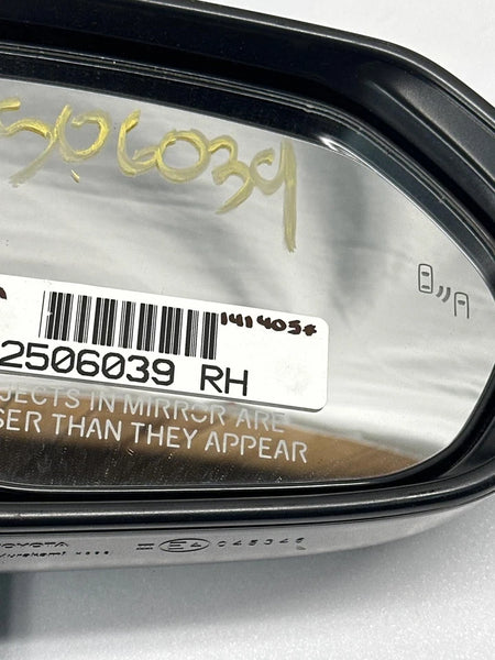 20 TO 24 TOYOTA COROLLA DOOR MIRROR RIGHT SIDE HEATED B/SPOT 8791012K60 209 BLACK
