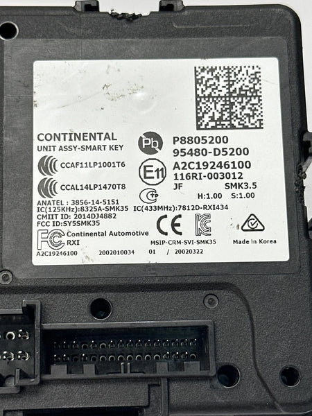 2019 2020 KIA OPTIMA KEYLESS ENTRY CONTROL MODULE OEM 95480D5200 US BUILT MARKET