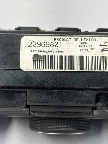 2013 TO 2016 GMC ACADIA CLIMATE CONTROL HVAC AC FRONT MANUAL PANEL ASSY OEM 22969801