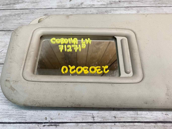 2019 2022 TOYOTA COROLLA LEFT SIDE SUN VISOR LH LIGHT GRAY OEM 7432002F60C0