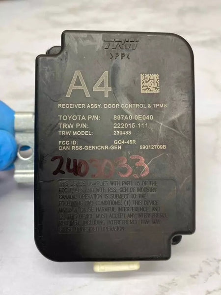 17 18 19 TOYOTA HIGHLANDER UNIDAD DE MÓDULO DE CONTROL DE ENTRADA SIN LLAVE OEM 897A00E040