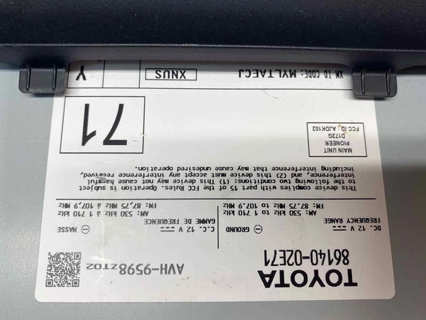 2021 2022 TOYOTA COROLLA RADIO AM FM DISPLAY & RECEIVER SEDAN ASSY OEM 8614002E71
