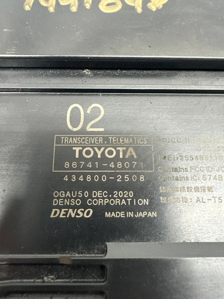 2021 TOYOTA CHR TELEMATICS CONTROL MODULE UNIT ASSEMBLY OEM 8674148071