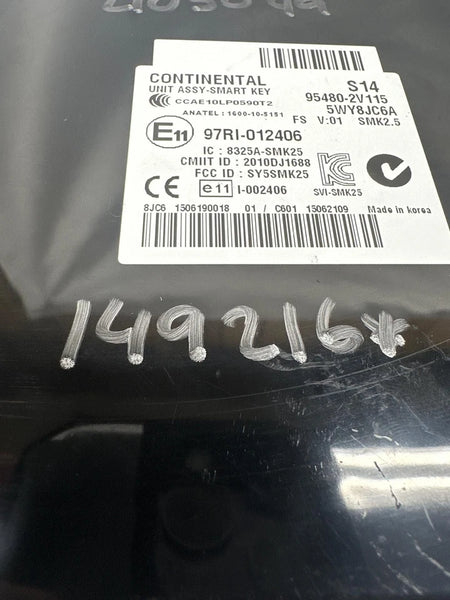 2016 TO 2017 HYUNDAI VELOSTER KEYLESS IGNITION CONTROL MODULE UNIT AT OEM 954802V115