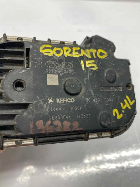 2012 TO 2015 KIA SORENTO THROTTLE BODY VALVE ASSEMBLY OEM 2.4L VIN 6 351002G700