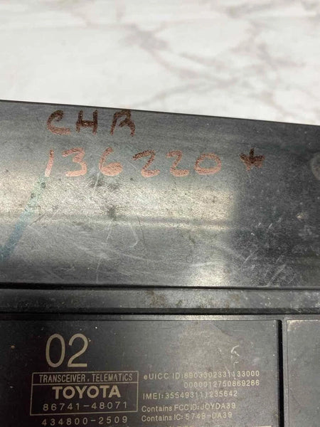 2018 TO 2022 TOYOTA CHR TELEMATICS CONTROL COMMUNICATION CONTROL UNIT 8674148071