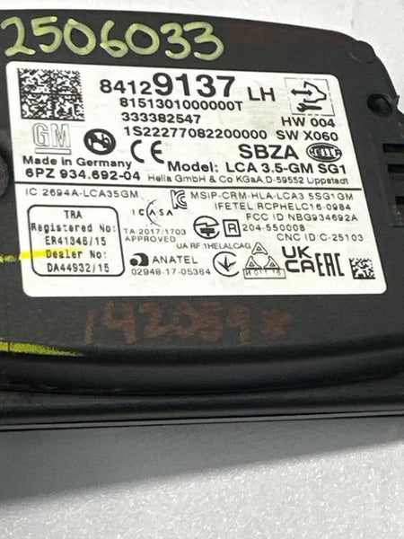 2018 TO 2023 CHEVY EQUINOX BLIND SPOT ALERT SENSOR LEFT SIDE ASSY OEM 84129137