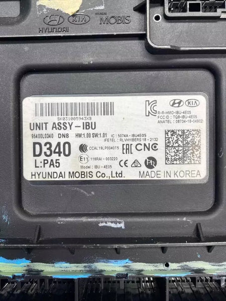 20 21 22 23 HYUNDAI SONATA UNIDAD DE CONTROL DE CARROCERÍA BCM SIN LLAVE MERCADO ESTADOUNIDENSE CONJUNTO OEM 95400L0340