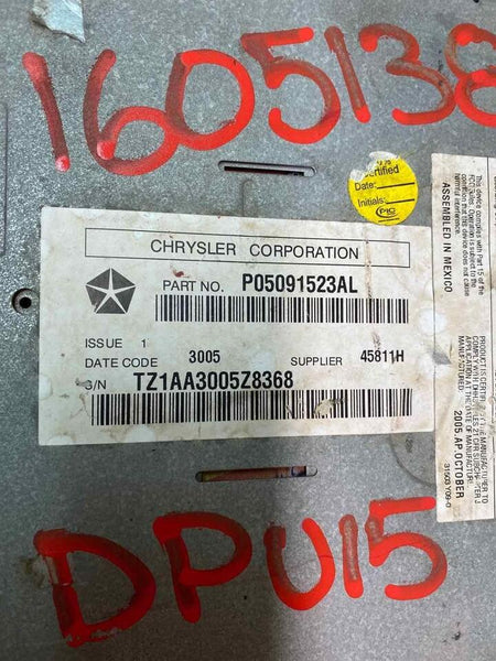 Dodge Ram rádio am fm 2004 a 2010 conjunto receptor de rádio OEM 05091523AL