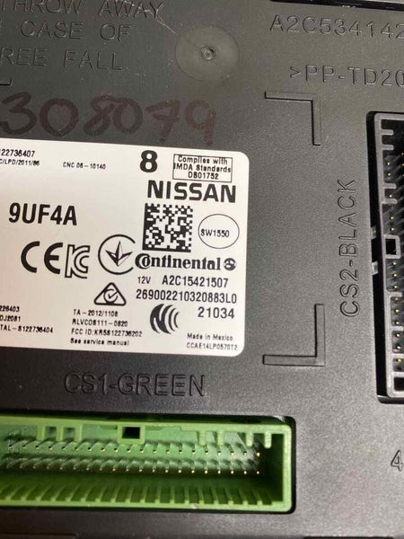 NISSAN MURANO BODY CONTROL MODULE 2021 TO 2022 BCM UNIT ASSEMBLY OEM 284B29UF4A