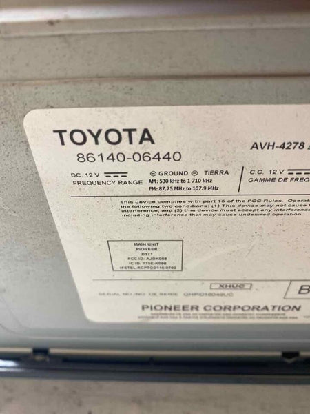 Toyota Camry radio am fm 2018 display & receiver assy OEM 8614006440