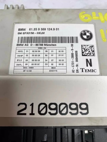 14 15 16 17 18 19 BMW 640I UNIDAD DE ASIENTO MÓDULO DE CONTROL ELÉCTRICO DEL ASIENTO DELANTERO DERECHO OEM 61359369