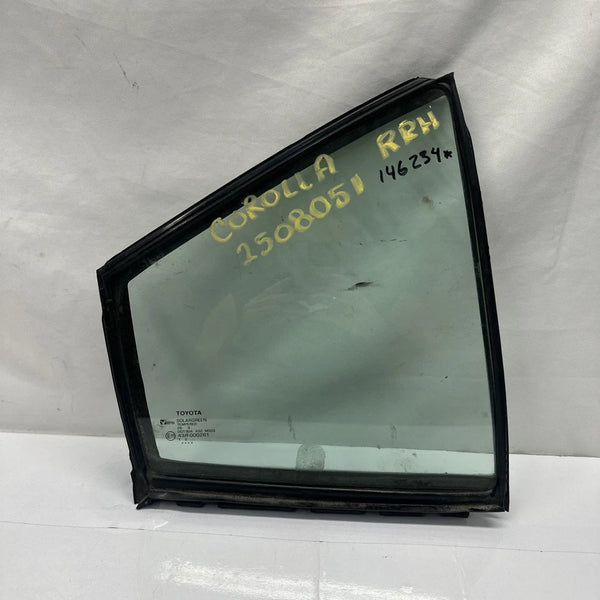2020 TO 2024 TOYOTA COROLLA VENT GLASS WINDOW REAR RIGHT SIDE ASSY OEM 6818802230 SEDAN