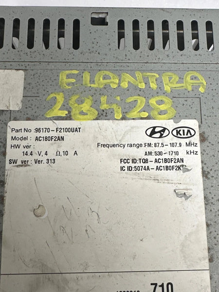 2018 HYUNDAI ELANTRA RADIO AM FM RECEIVER US SEDAN CD PLAYER ASSEMBLY 96170F2100