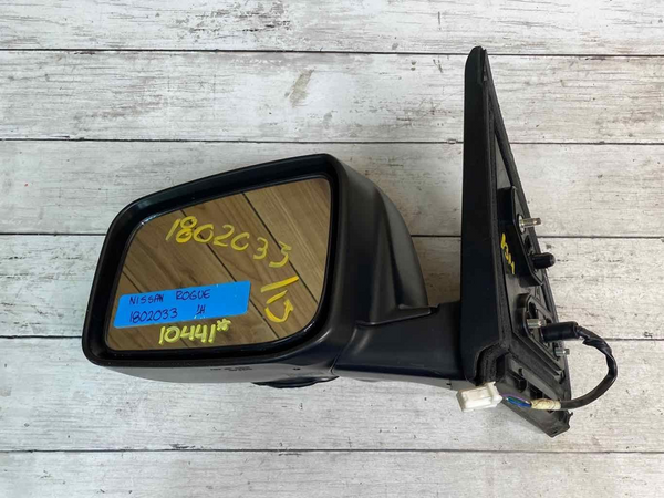 DOOR MIRROR NISSAN ROGUE 08 15 VIN J LEFT MOULDED BLACK BURNT PARTS 96302JM200