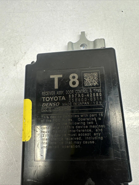 2019 TOYOTA RAV-4 TIRE PRESSURE MONITOR SYSTEM TMPS CONTROL UNIT OEM 897A042080