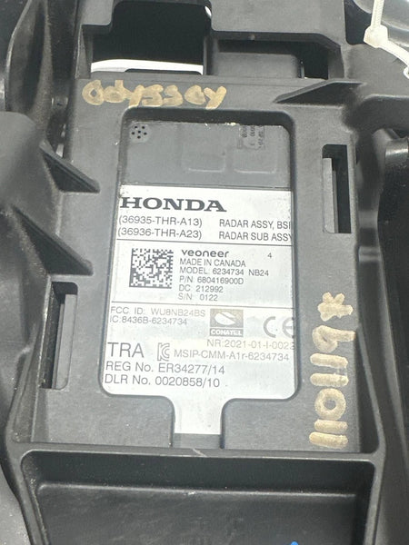 2021 TO 2024 HONDA ODYSSEY BLIND SPOT ALERT SENSOR LEFT SIDE OEM 36935THRA13 W/BRACKET
