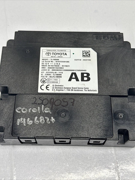 2021 TO 2023 TOYOTA COROLLA TELEMATICS CONTROL MODULE UNIT ASSY OEM 8674106092