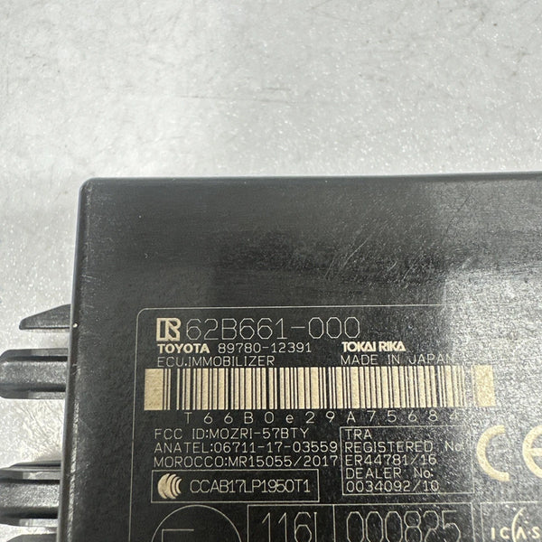 2020 TO 2023 TOYOTA COROLLA IMMOBILIZER CONTROL THEFT LOCKING UNIT OEM 8978012391 SEDAN