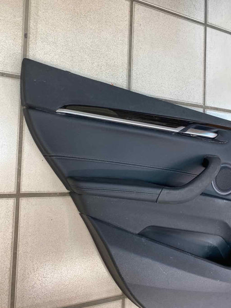 Moldura de panel de puerta BMW X1 16 21, parte trasera izquierda, interior, negra, OEM 51427438121