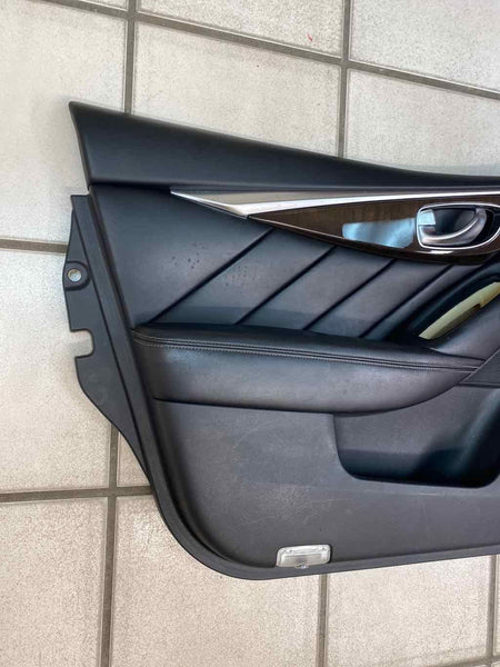 Moldura de panel de puerta Infiniti Q50 14 21, parte delantera izquierda, conjunto negro OEM 809014GA0A