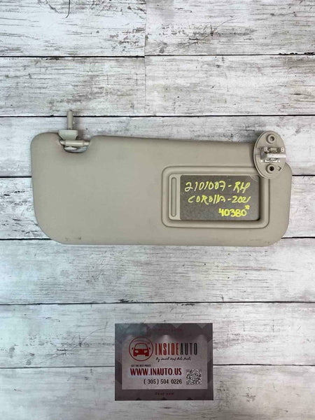 2020 2021 TOYOTA COROLLA SUN VISOR RIGHT PASSENGER SIDE GRAY ASSY 7431002M50C0