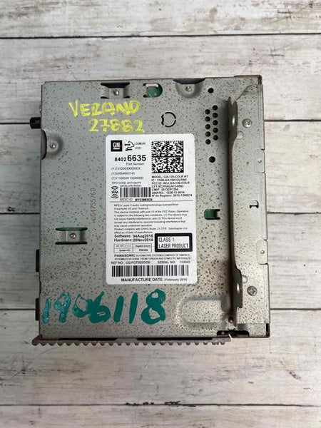 15 16 BUICK VERANO RADIO RECEIVER W/O NAVIGATION ASSY OEM 84026635