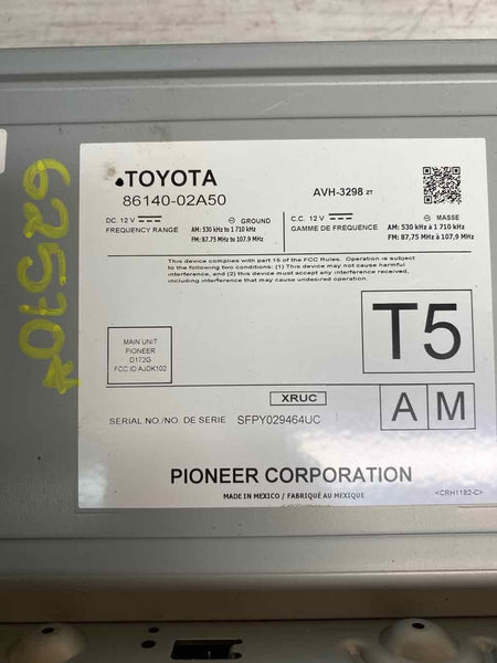 2020 TOYOTA COROLLA SEDAN RÁDIO TELA DE EXIBIÇÃO E RECEPTOR ASSY OEM 8614002A50