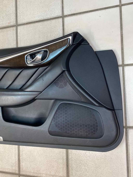 Moldura de panel de puerta Infiniti Q50 14 21, parte delantera izquierda, conjunto negro OEM 809014GA0A