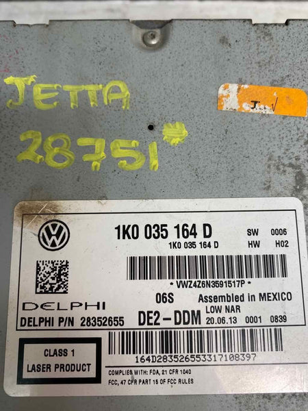 2011 2014 VOLKSWAGEN JETTA NO GLI RECEPTOR DE RÁDIO CONJUNTO OEM 1K0035164D
