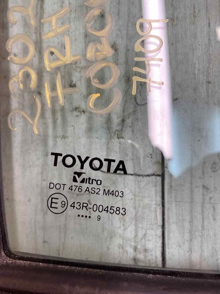 2019 2022 TOYOTA COROLLA FRONT RIGHT VENT GLASS WINDOW OEM RH 6812512020