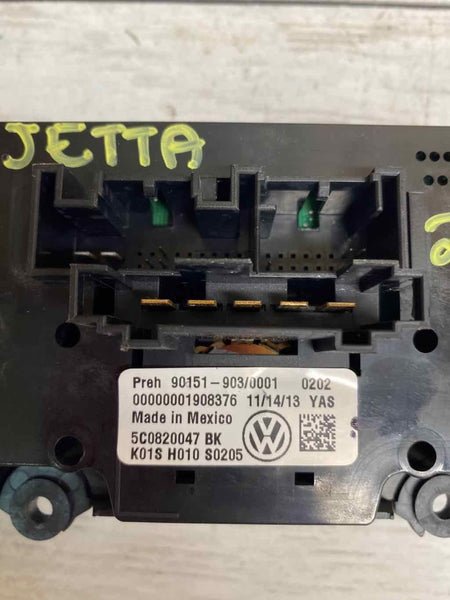 11 14 VOLKSWAGEN JETTA SEDAN HVAC AC AQUECEDOR PAINEL DE CONTROLE ASSY OEM 5C0820047BK