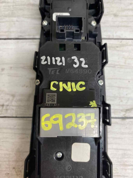 2022 HONDA CIVIC SEDAN FRONT LEFT DRIVER MASTER DOOR SWITCH ASSY OEM 35750T20A11