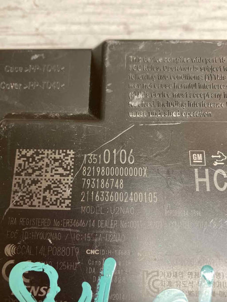 2017 2018 CHEVROLET MALIBU MÓDULO DE CONTROLE DE BLOQUEIO DE ROUBO OEM 13510106