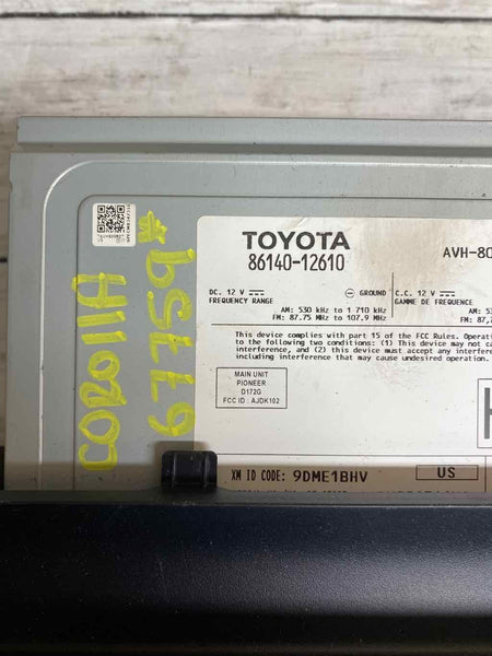 2021 TOYOTA COROLLA SEDAN RECEPTOR DE RÁDIO E TELA DE EXIBIÇÃO OEM 8614012610