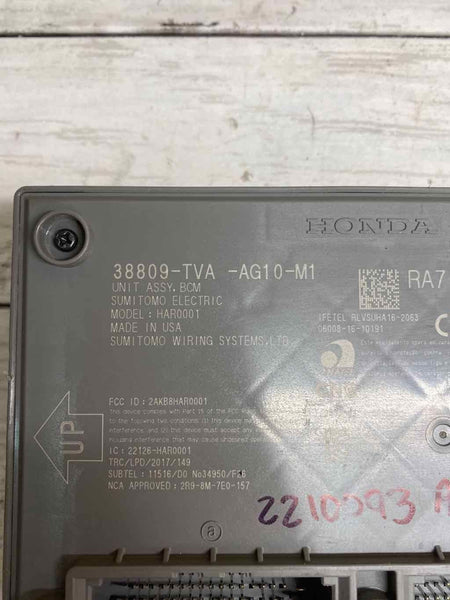 Módulo de control de carrocería BCM para Honda Accord 2021, OEM 38809TVAAG1