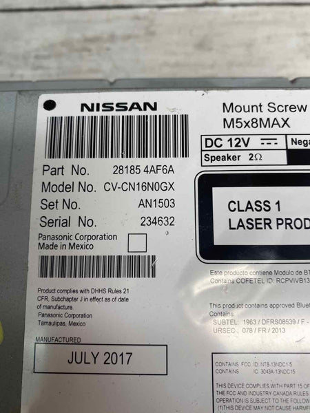 17-19 NISSAN SENTRA RECEPTOR DE RADIO Y PANTALLA DE 5.0" CONJUNTO OEM 281854AF6A
