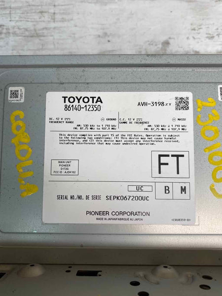 Radio AM/FM 20" para Toyota Corolla con pantalla y receptor, conjunto completo OEM 8614012350
