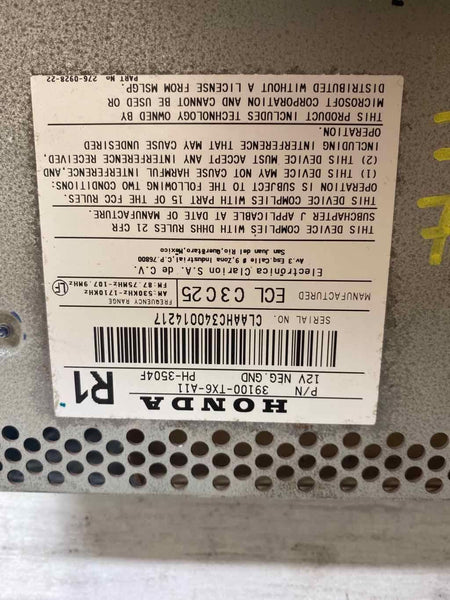 13 15 ACURA ILX US MARKET RADIO RECEIVER ASSY OEM 39100TX6A11