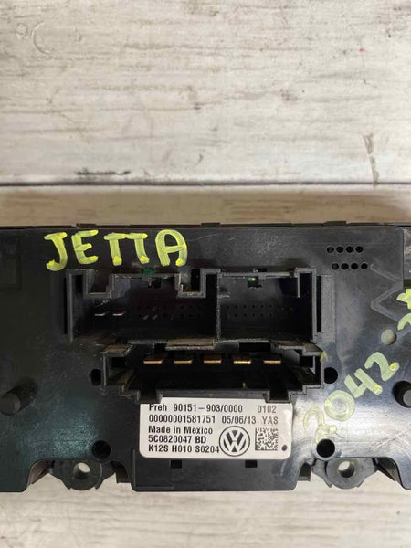 11 14 VOLKSWAGEN JETTA NO GLI HVAC AC AQUECEDOR PAINEL DE CONTROLE ASSY OEM 5C0820047BD